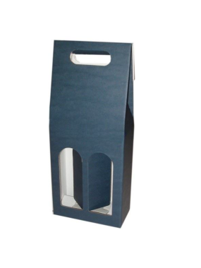 Obal na 2 vínové fľaše > modrá > 160x80x320 mm