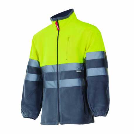 Pánska bunda (VELILLA HV TWO-TONE FLEECE JACKET) > šedá / žltá (hi-vis) > 2XL