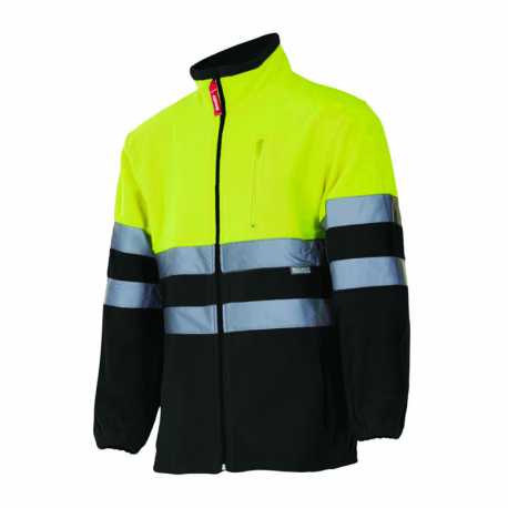 Pánska bunda (VELILLA HV TWO-TONE FLEECE JACKET) > čierna / žltá (hi-vis) > 2XL
