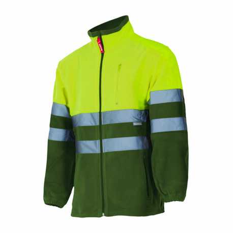 Pánska bunda (VELILLA HV TWO-TONE FLEECE JACKET) > hnedá (khaki) / žltá (hi-vis) > 5XL