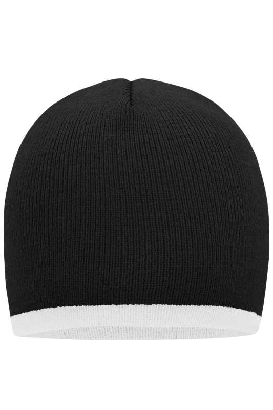 Zimná čiapka (MB Beanie with contrasting border) > čierna / biela