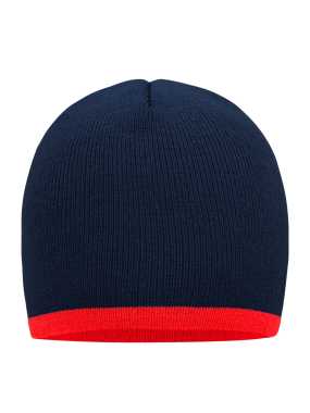 Zimná čiapka (DAIBER Beanie with contrasting border) > modrá (navy) / červená
