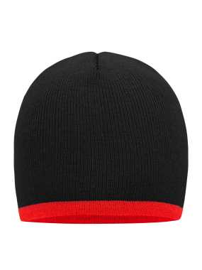 Zimná čiapka (MB Beanie with contrasting border) > čierna / červená