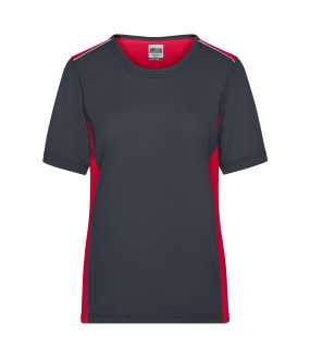 Dámske pracovné tričko(JN Ladies Workwear T-Shirt-Level 2)>šedá (carbon) / červená>3XL