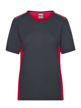 Dámske pracovné tričko(JN Ladies Workwear T-Shirt-Level 2)>šedá (carbon) / červená>3XL