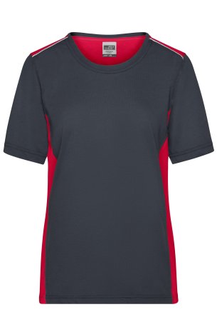 Dámske pracovné tričko(DAIBER Ladies Workwear T-Shirt-Level 2)>šedá (carbon) / červená>3XL