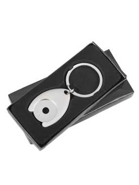 Kovový prívesok na kľúče so žetónom > strieborná