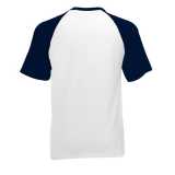 Pánske tričko (FRUIT OF THE LOOM Short Sleeve Baseball T)>biela / modrá (deepnavy)>S