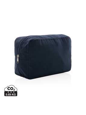 Nefarbená toaletná taška Impact z 285g recykl. canvas AWARE > modrá (navy)