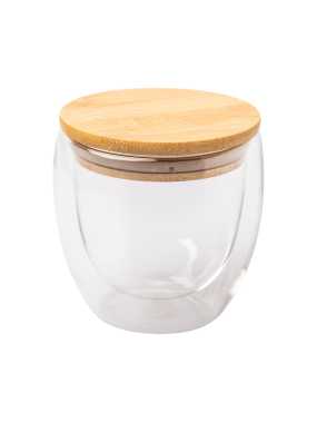 Sklenený termo pohár 220 ml  > hnedá