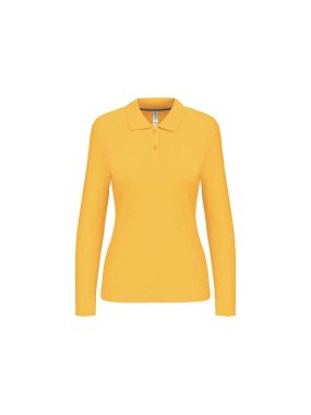 Dámska polokošeľa ( Kariban Ladies Long Sleeve Pique Polo Shirt ) > žltá > L