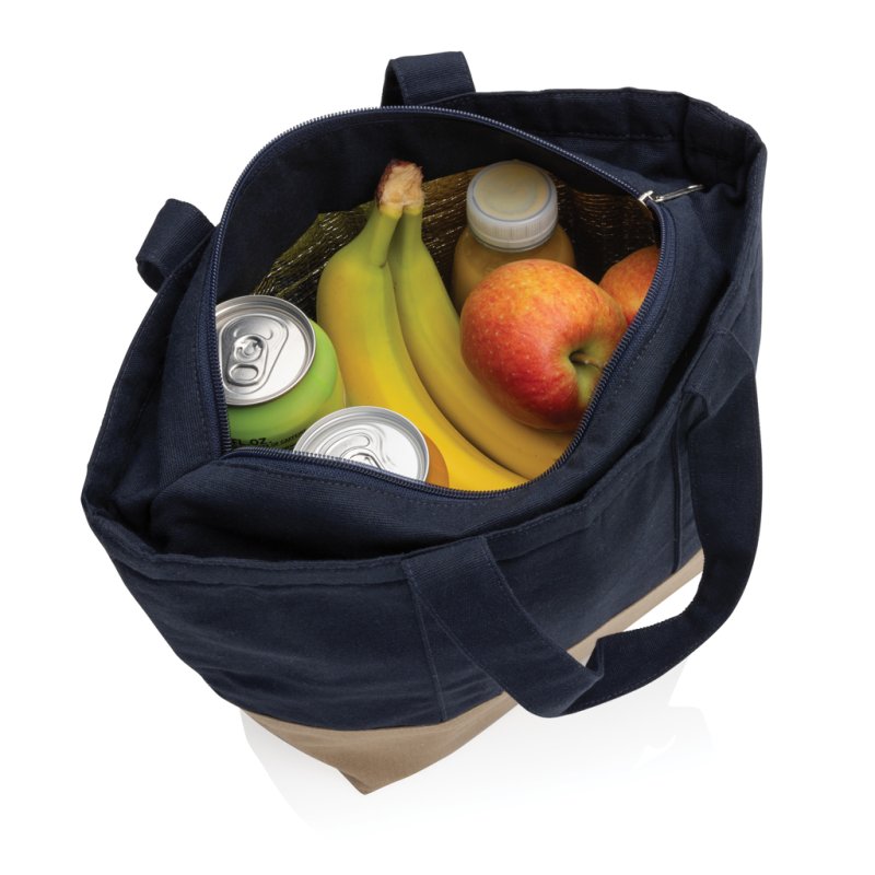 Nefarbená chladiaca taška Impact z 285g recykl. canvas AWARE > modrá (navy)