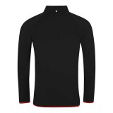 Pánska mikina (Just Cool MEN'S COOL 1/2 ZIP SWEAT) > čierna (jet) / červená (fire) > 2XL