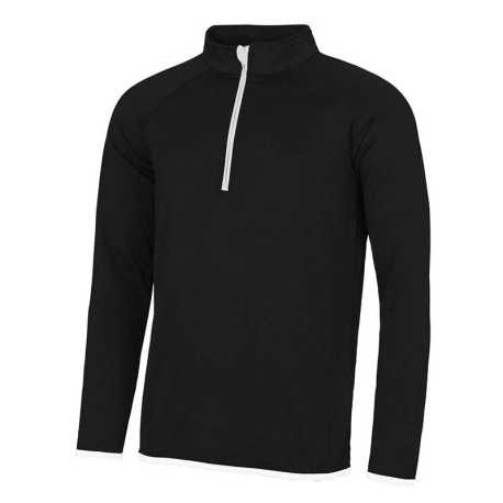 Pánska mikina (Just Cool MEN'S COOL 1/2 ZIP SWEAT) > čierna (jet) / biela (arctic) > M