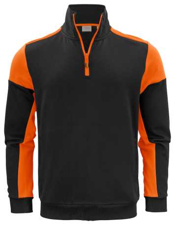 Pánska mikina (PRINTER PRIME HALFZIP SWEATER) > čierna / oranžová > XS