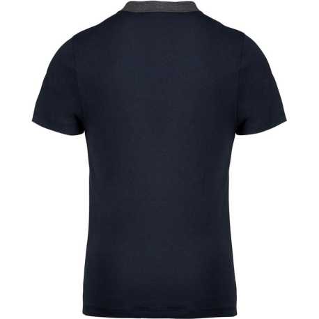 Pánska polokošeľa(Kariban"MEN'S TWO-TONE JERSEY POLO")>modrá(navy)/šedá(dark heather)>2XL