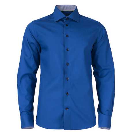 Pánska košeľa (James Harvest YELLOW BOW 51 SLIM FIT)>modrá (royal) / modrá (navy)>L
