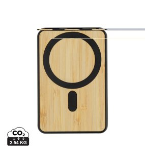 Magnetická powerbanka Zen 5000mAh 5W z RCS plastu a bambusu > čierna