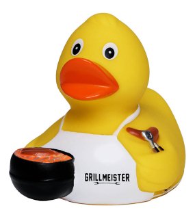 Kačička do vane (MBW Squeaky duck BBQ with slogan) > viacfarebná