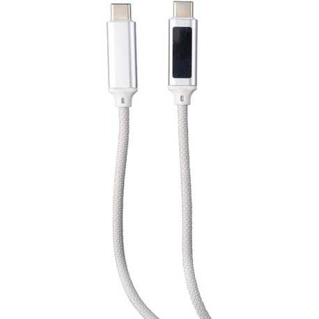 Nylónový nabíjací kábel 100W, 2xUSB-C > šedá (light)
