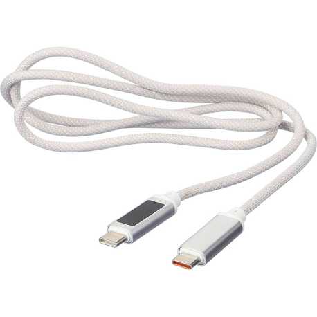 Nylónový nabíjací kábel 100W, 2xUSB-C > šedá (light)