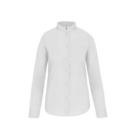 Dámska košeľa (KARIBAN LADIES' LONG SLEEVE MANDARIN COLLAR SHIRT) > biela > M
