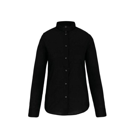 Dámska košeľa (KARIBAN LADIES' LONG SLEEVE MANDARIN COLLAR SHIRT) > čierna > 3XL