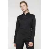 Dámska košeľa (KARIBAN LADIES' LONG SLEEVE MANDARIN COLLAR SHIRT) > čierna > 3XL