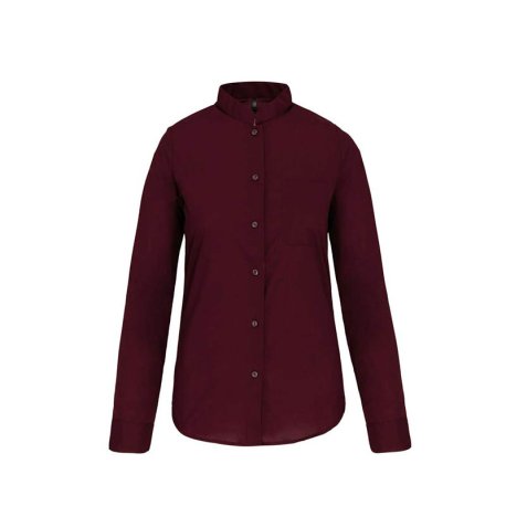 Dámska košeľa (KARIBAN LADIES' LONG SLEEVE MANDARIN COLLAR SHIRT)>červená (wine)>2XL