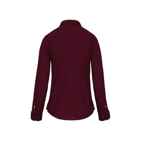 Dámska košeľa (KARIBAN LADIES' LONG SLEEVE MANDARIN COLLAR SHIRT)>červená (wine)>2XL