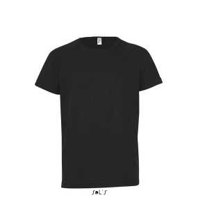 Detské tričko (SOL'S SOL’S SPORTY KIDS RAGLAN-SLEEVED T-SHIRT) > čierna > 12r
