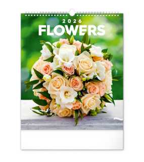 Nástenný kalendár (Kvety 2026) - 30 x 34 x 1 cm