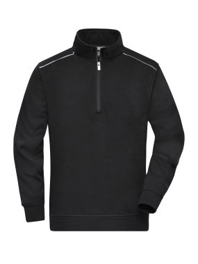 Pánska mikina (JN Workwear Half-Zip Sweat SOLID) > čierna > S