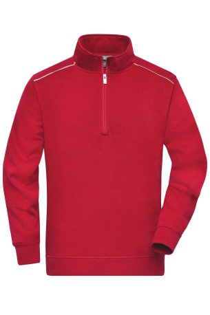 Pánska mikina (DAIBER Workwear Half-Zip Sweat SOLID) > červená > XS