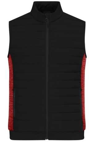 Pánska vesta (DAIBER Men's Padded Hybrid Vest) > čierna / červená (melangeň > XS