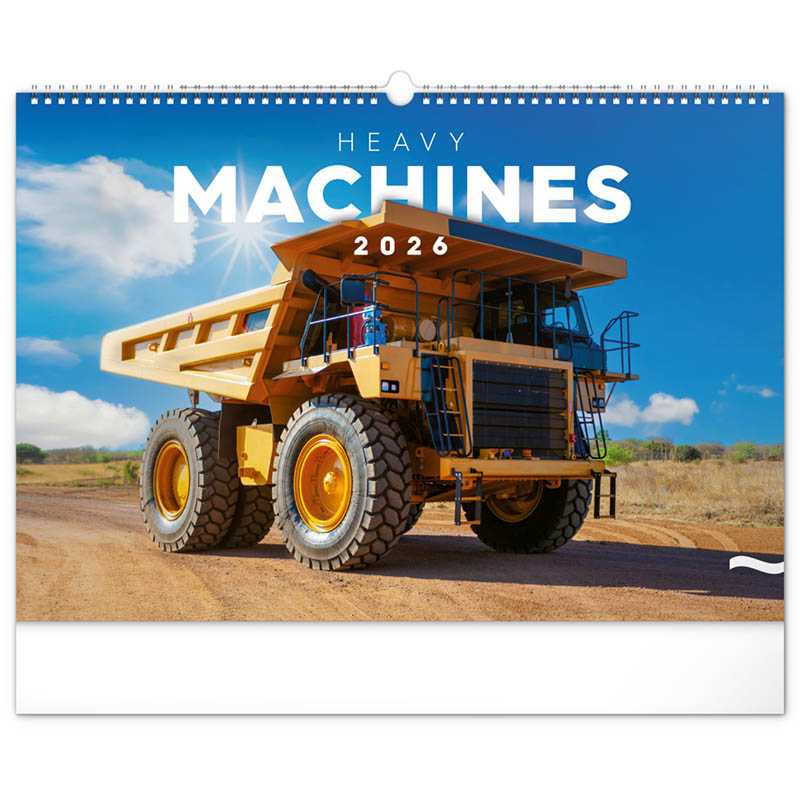 Nástenný kalendár (Stavebné stroje 2026) - 48 x 33 x 1 cm