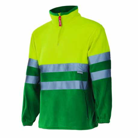 Pánska bunda (VELILLA HV TWO-TONE FLEECE) > zelená / žltá (hi-vis) > S