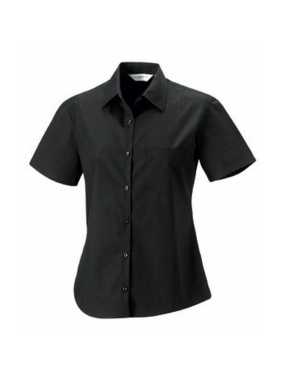 Dámska košeľa(Short Sleeve Pure Cotton Easy Care Poplin RUSSELL) > čierna > 3XL