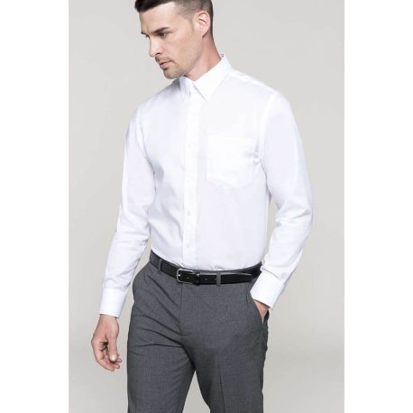 Pánska košeľa (KARIBAN MENS LONG SLEEVE SHIRT) > biela > L