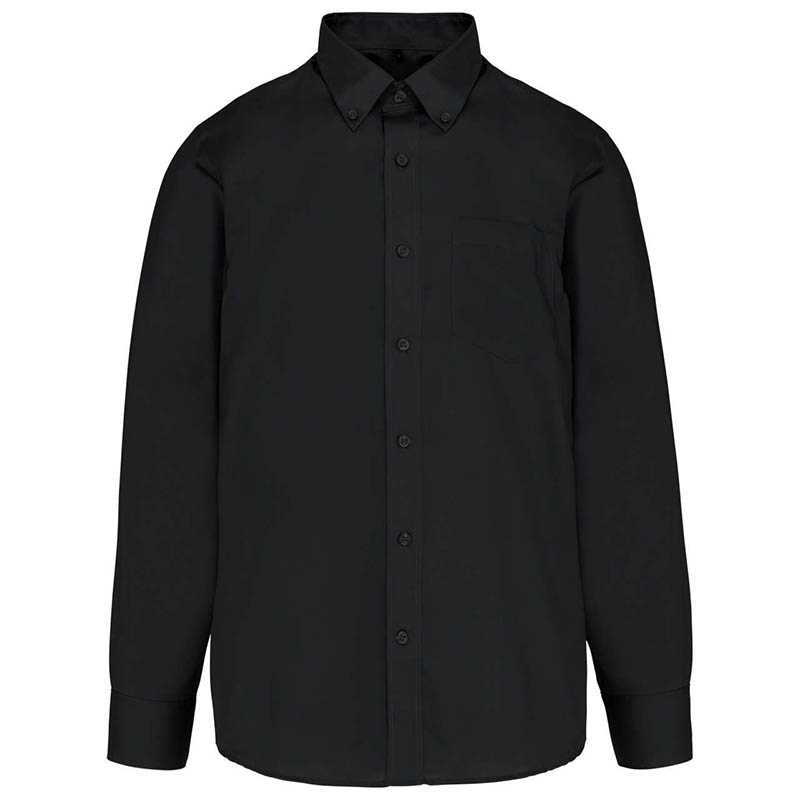Pánska košeľa (KARIBAN MENS LONG SLEEVE SHIRT) > čierna > M
