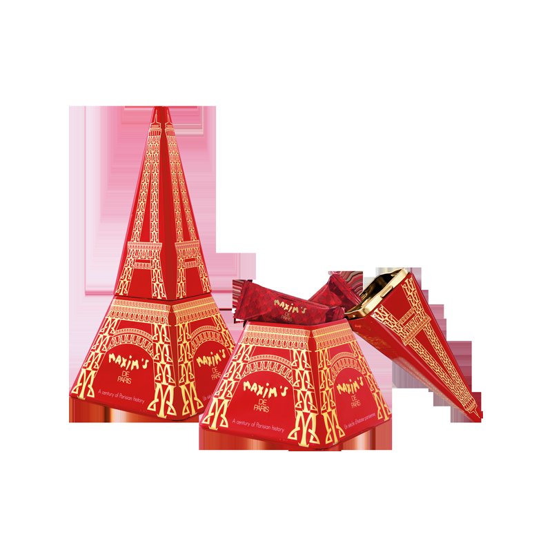 Eiffel Tower tin | 14 milk chocolate lace crepes 70 g Maxim’s