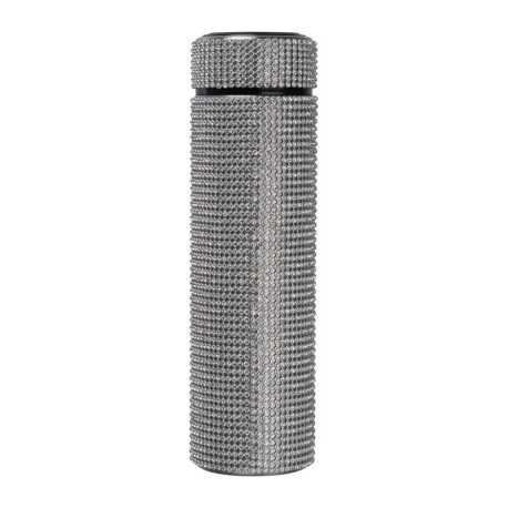 Veľká nerezová fľaša s trblietavými kamienkami, 500 ml > šedá