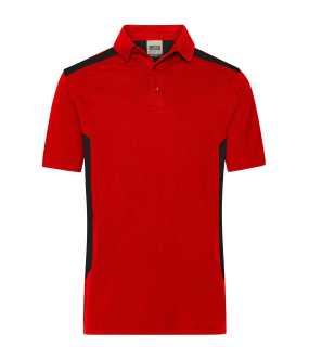 Pánska polokošeľa (JN Mens Workwear Polo STRONG) > červená / čierna > L