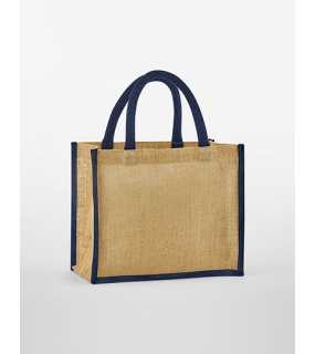 Nákupná taška (WM Natural Starched Jute Midi Bag) > béžová (natural) / modrá (navy)