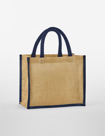 Nákupná taška (WM Natural Starched Jute Midi Bag) > béžová (natural) / modrá (navy)