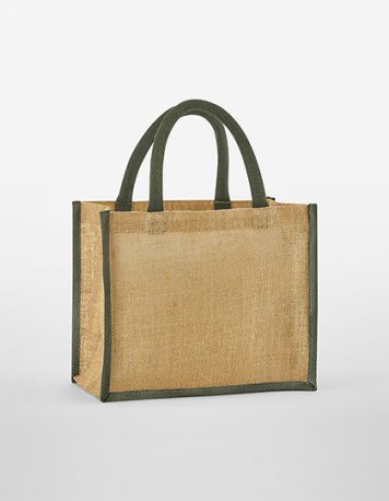 Nákupná taška (WM Natural Starched Jute Midi Bag) > béžová (natural) / zelená (olive)