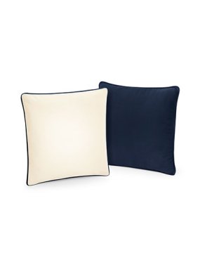 Vankúš (WM Fairtrade Cotton Piped Cushion Cover) > béžová (natural) / modrá (french)