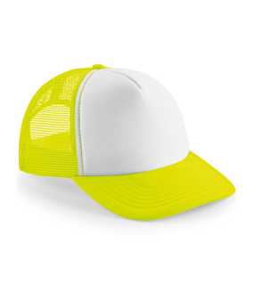 Unisex šiltovka (Beechfield Vintage Snapback Trucker Cap)>žltá (fluorescent yellow/white)