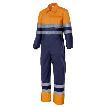 Pánsky overal (VELILLA HV TWO-TONE OVERALL) > modrá (marine) / oranžová (hi-vis) > M