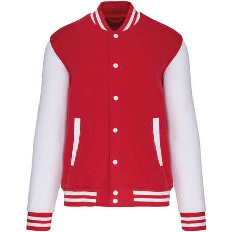 Detská mikina (KARIBAN KIDS TEDDY FLEECE JACKET) > červená / biela > 6/8
